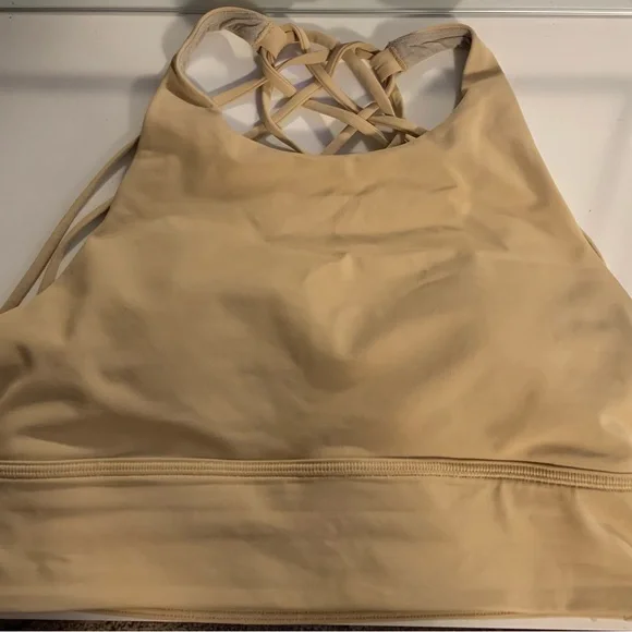 EUC Lululemon Free to Be High-Neck Longline Bra Wild Light Support Pecan Tan - Picture 4 of 8